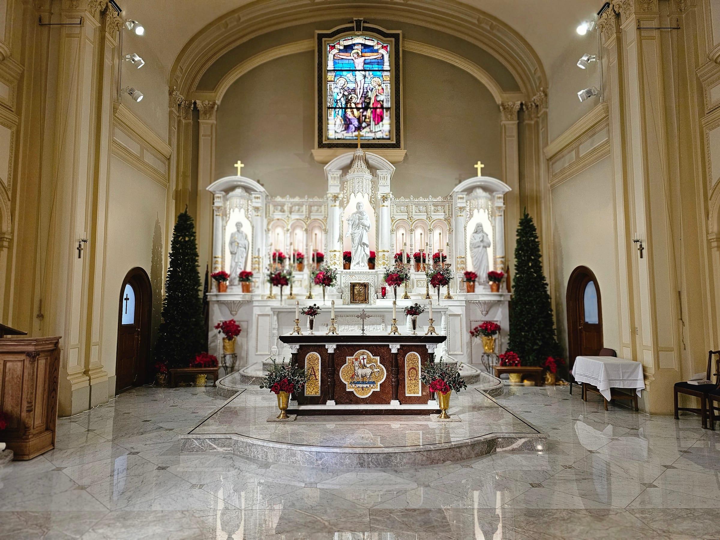 Interior of St. Joseph Basilica, Alameda — the sanctuary where Council 15965 worships and serves.